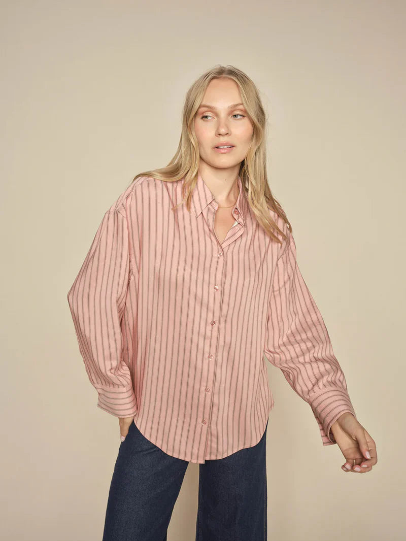 Evelyn Moni Stripe Shirt Rosette