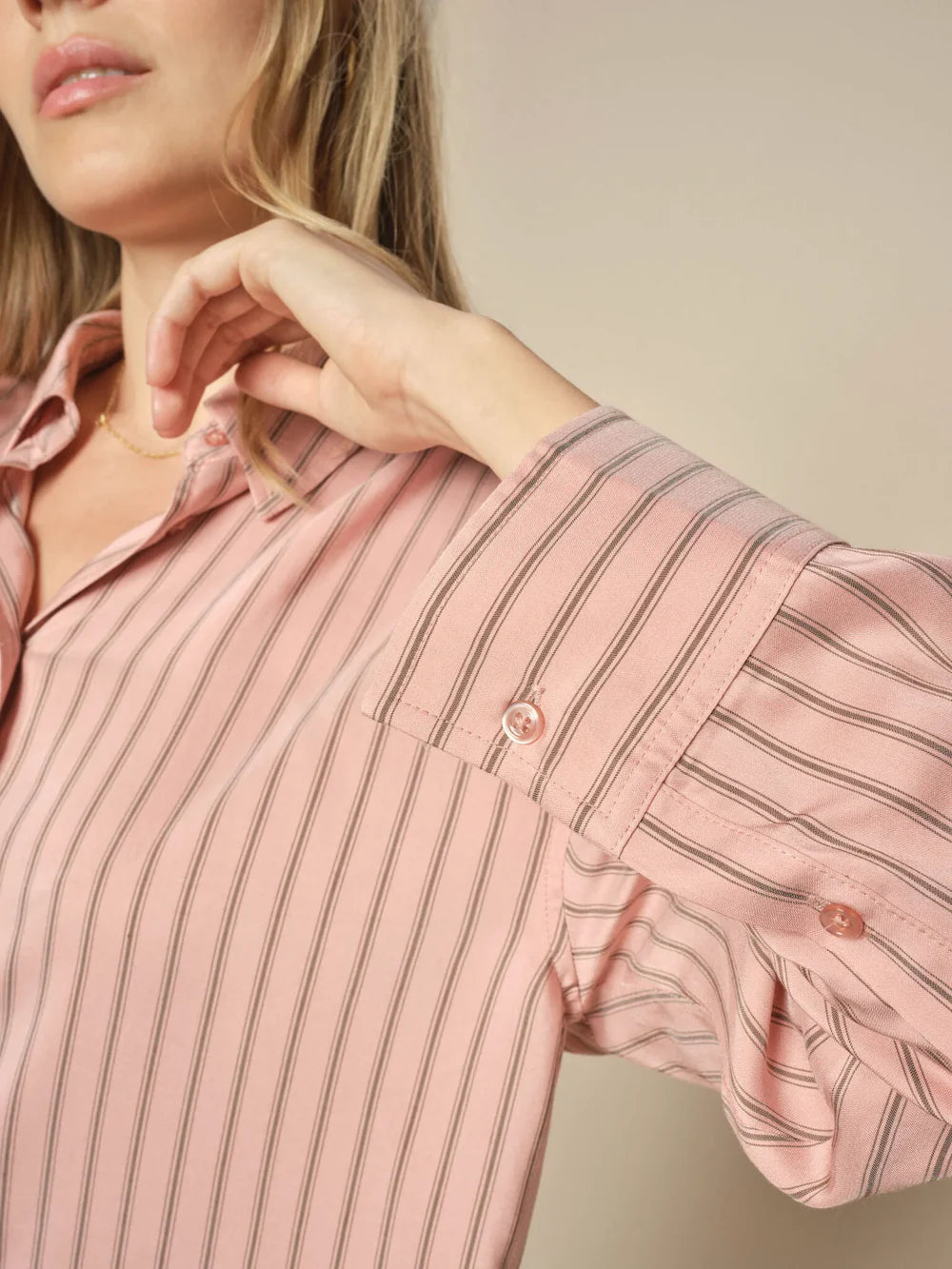 Evelyn Moni Stripe Shirt Rosette