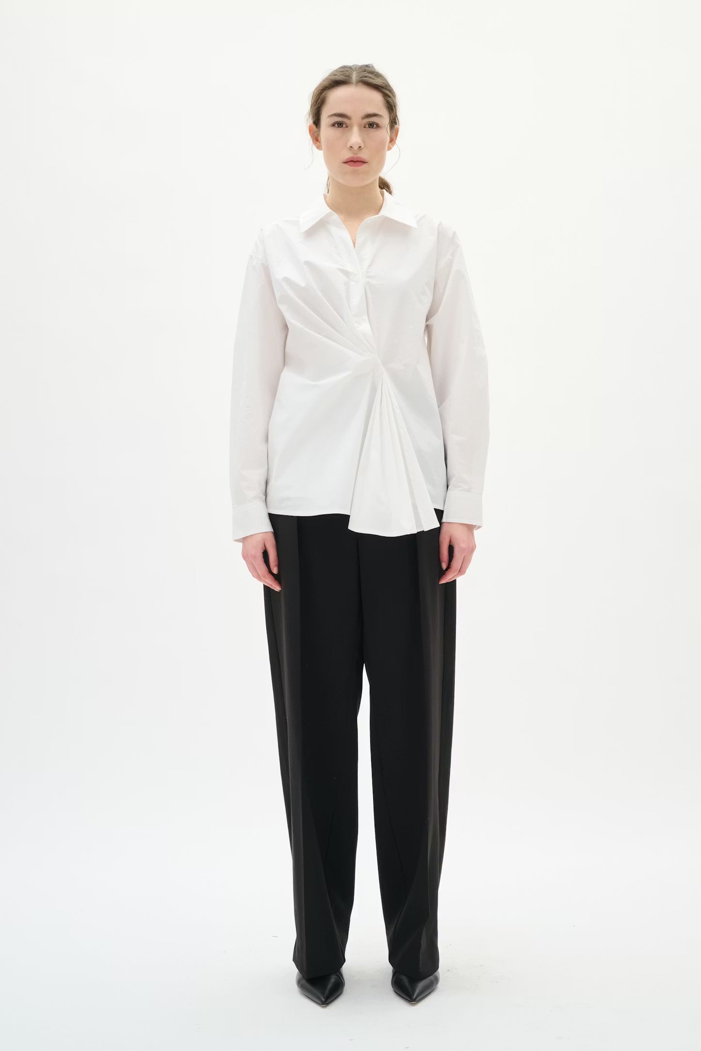 Dallas Pleated Shirt Pure White
