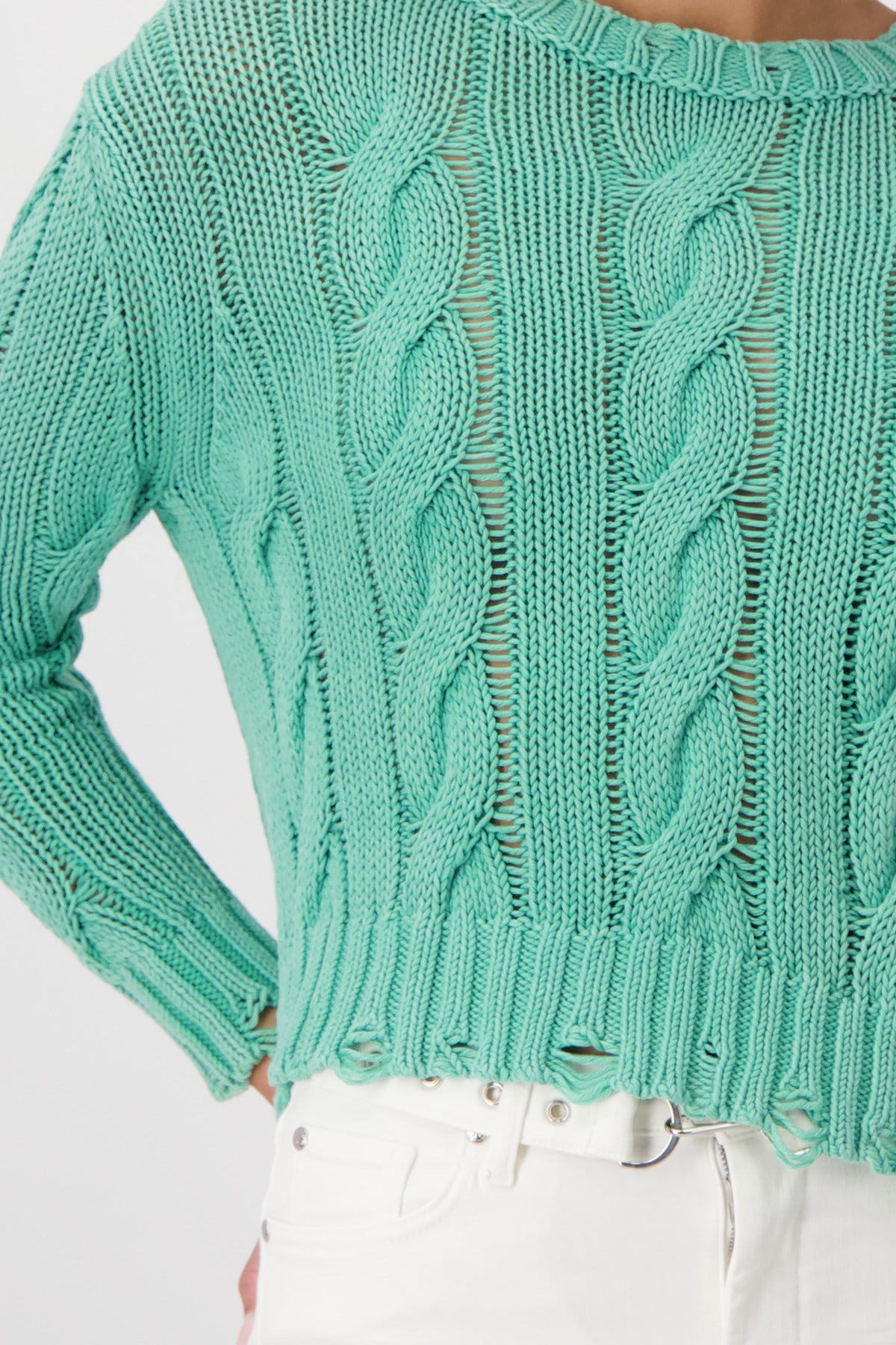 Round Neck Pullover Bright Mint