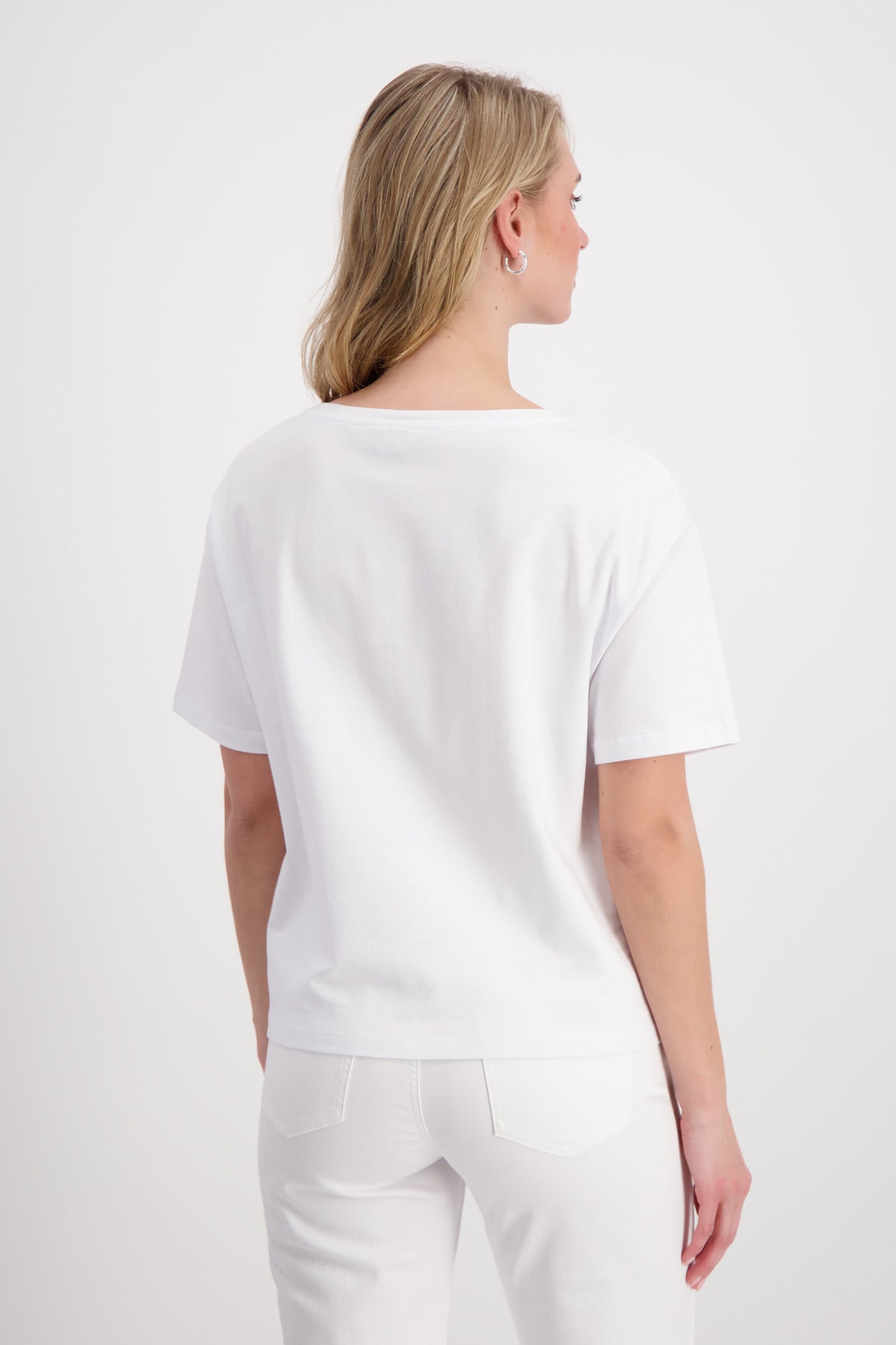 Shirt Flower Placed White