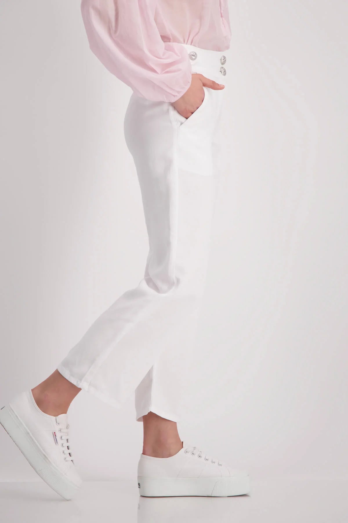 Linen Mix Pants in White