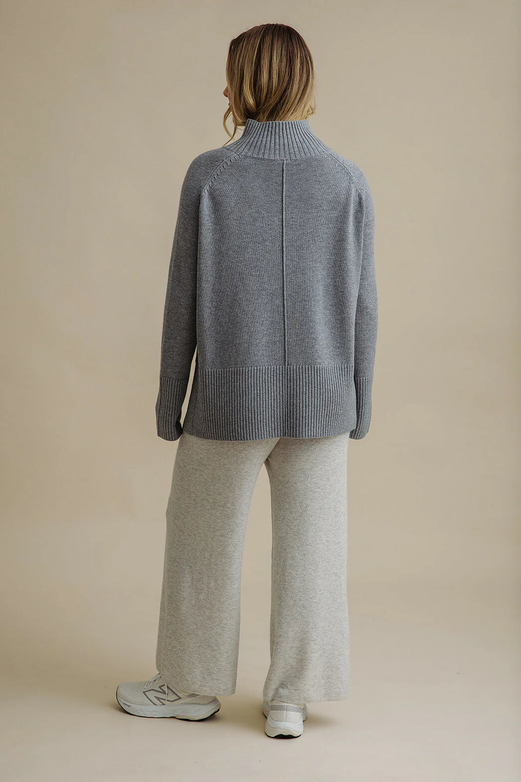 Harmony Merino Cotton Mock Neck Cloud