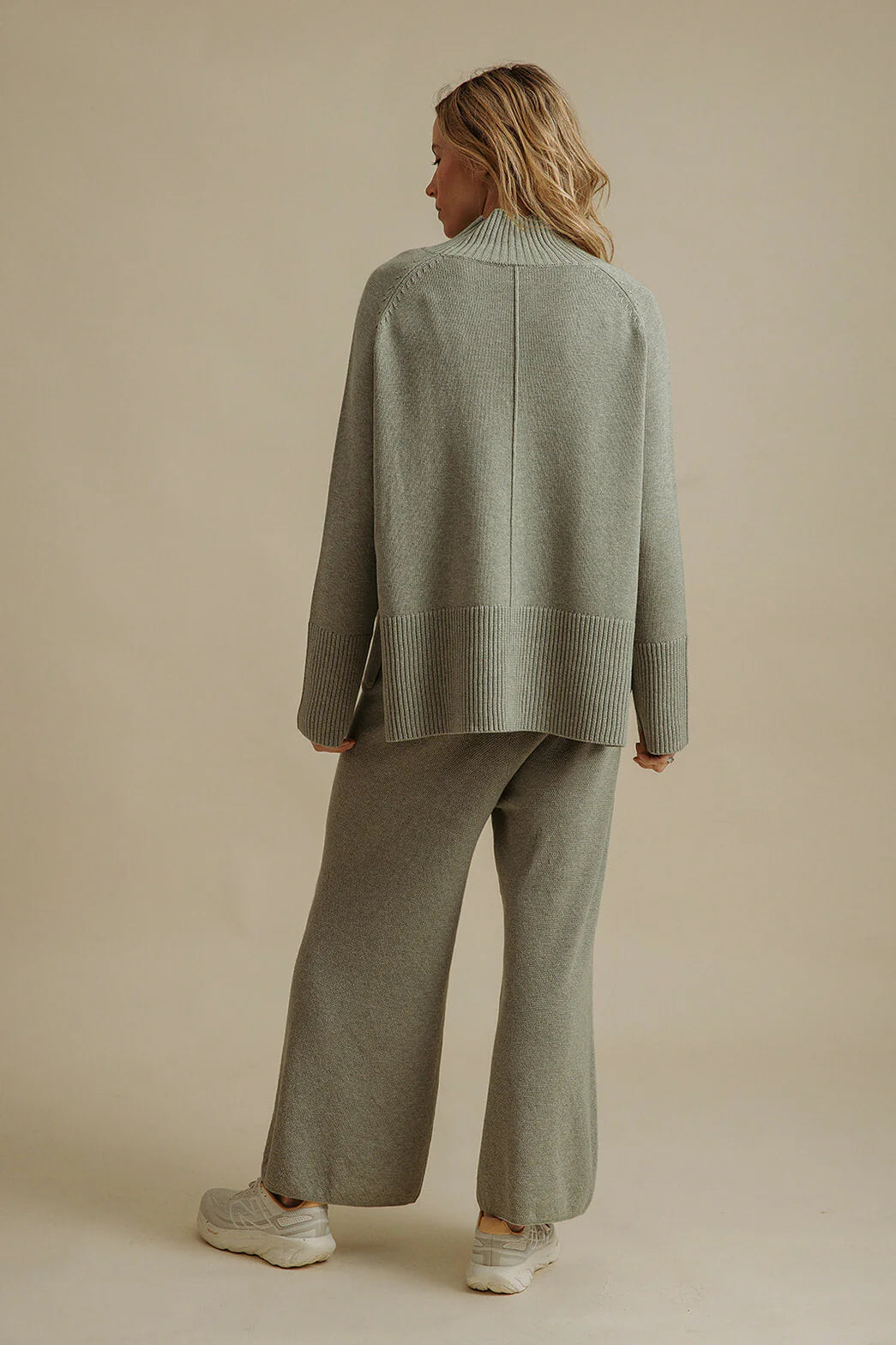 Harmony Merino Cotton Mock Neck Acacia