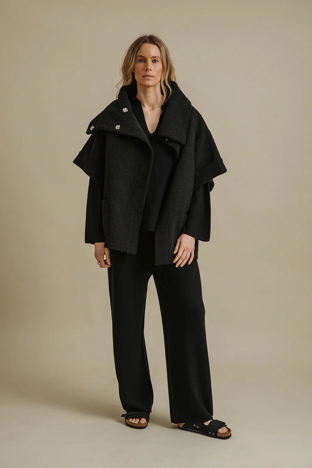 Sherpa Cuddle Coat Onyx