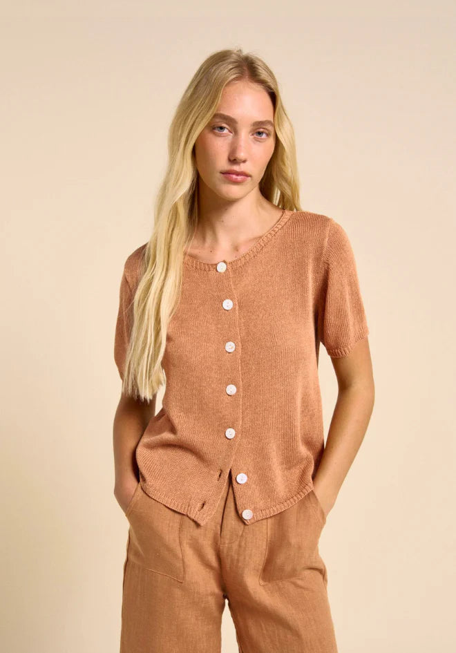 Button Up Tee Rust