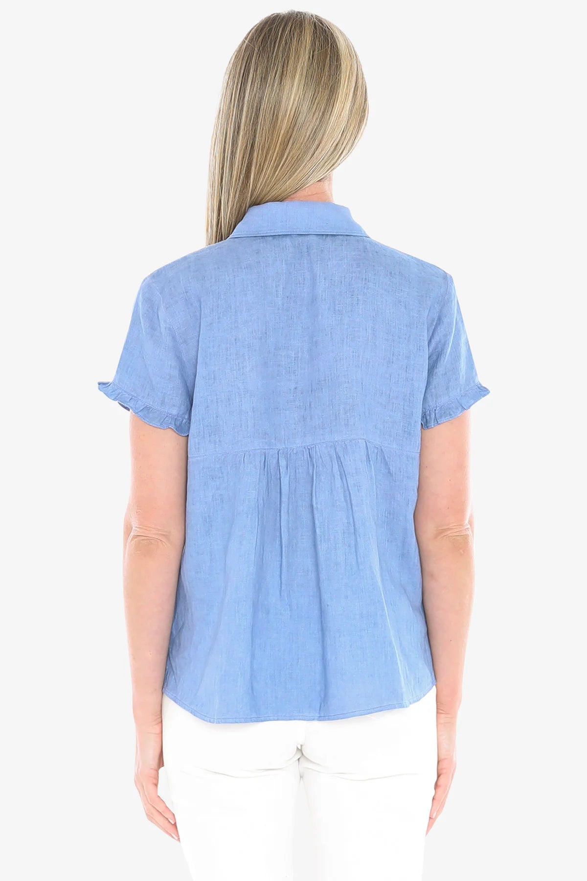 Pigment Ruffle Shirt Coastal