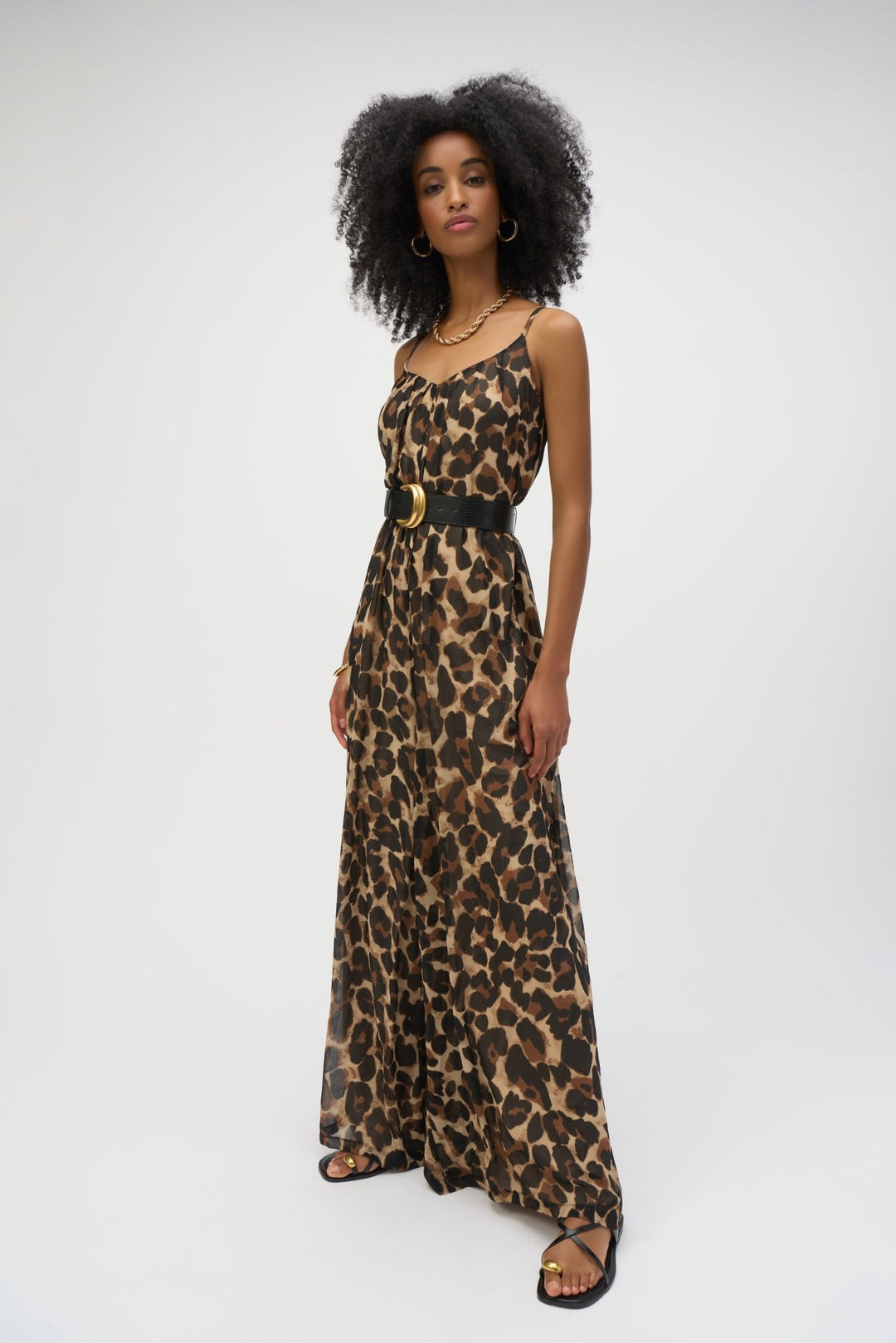 Wide Leg Jumpsuit in Animal Print