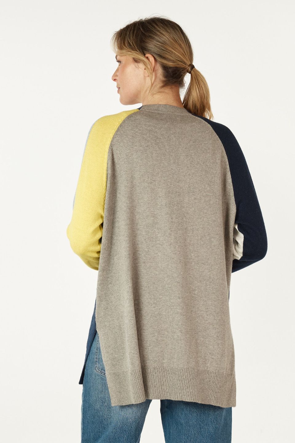 College Cardi in Denim Combo