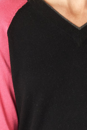 College V Neck in Black