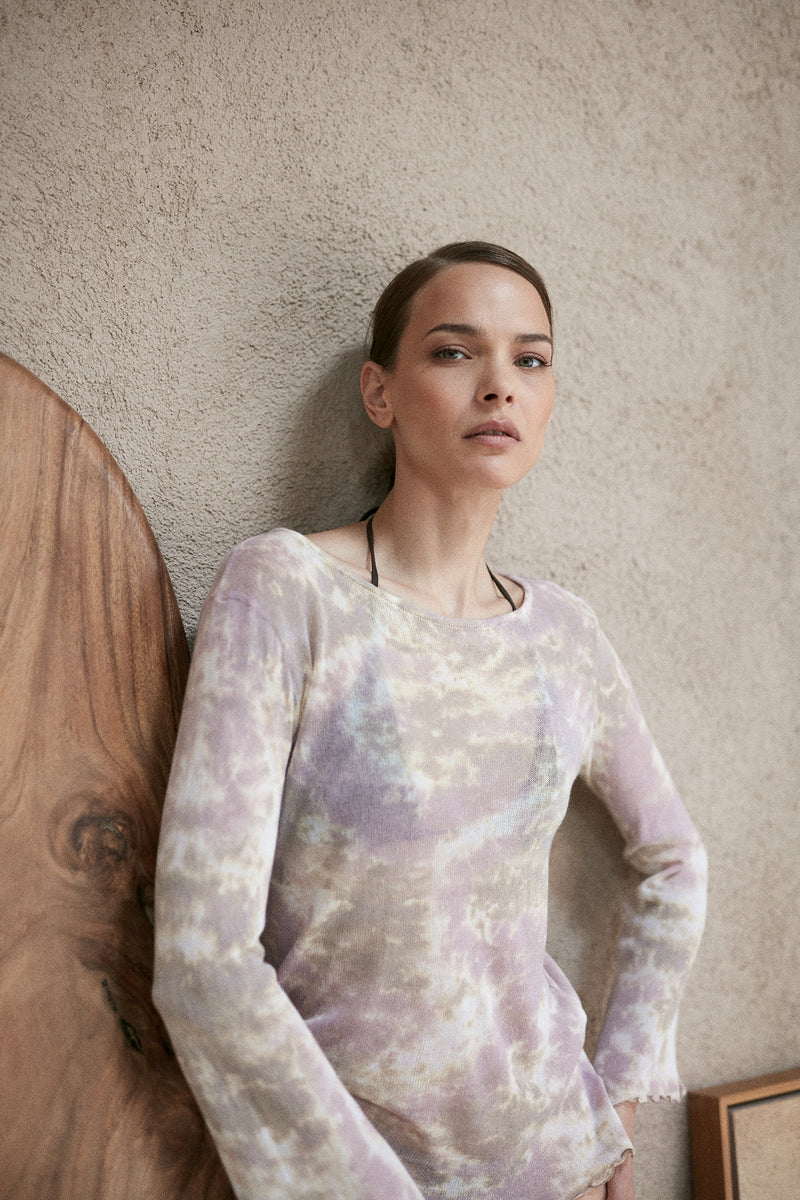 Cornwall Top Lavender Tie Dye