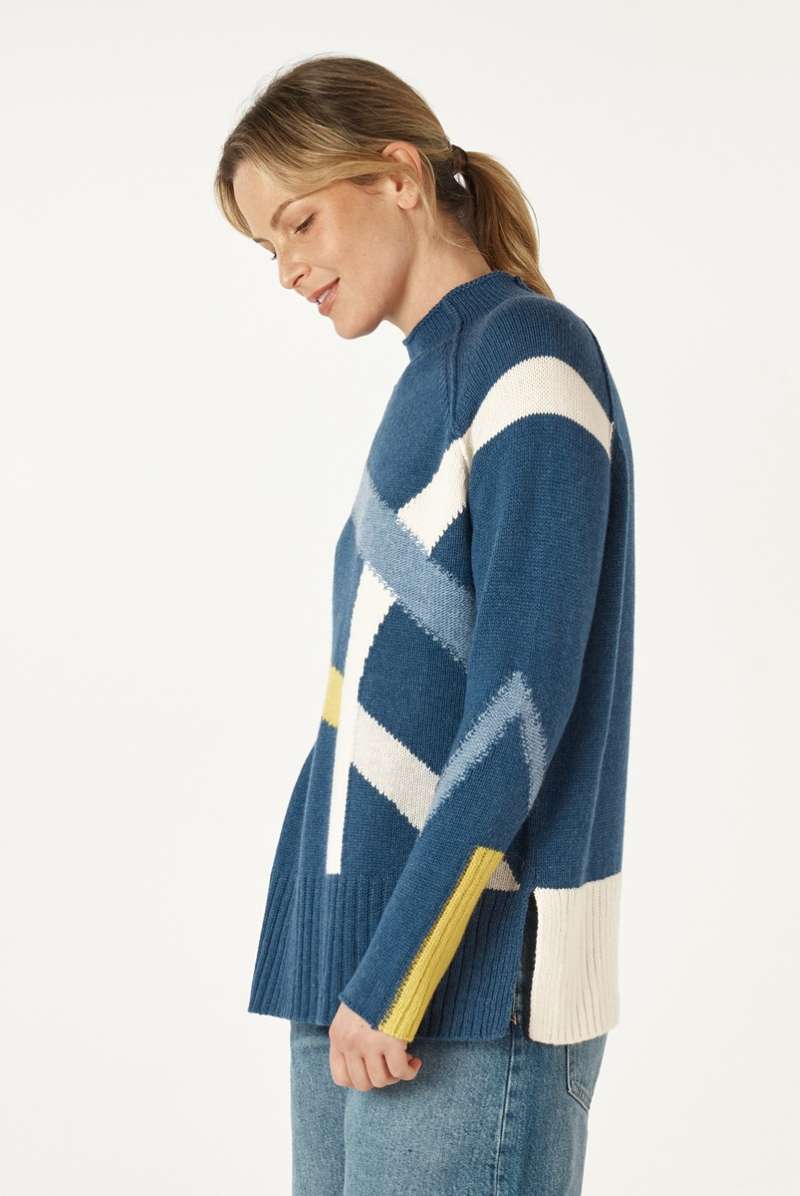 Road Map Jumper in Denim