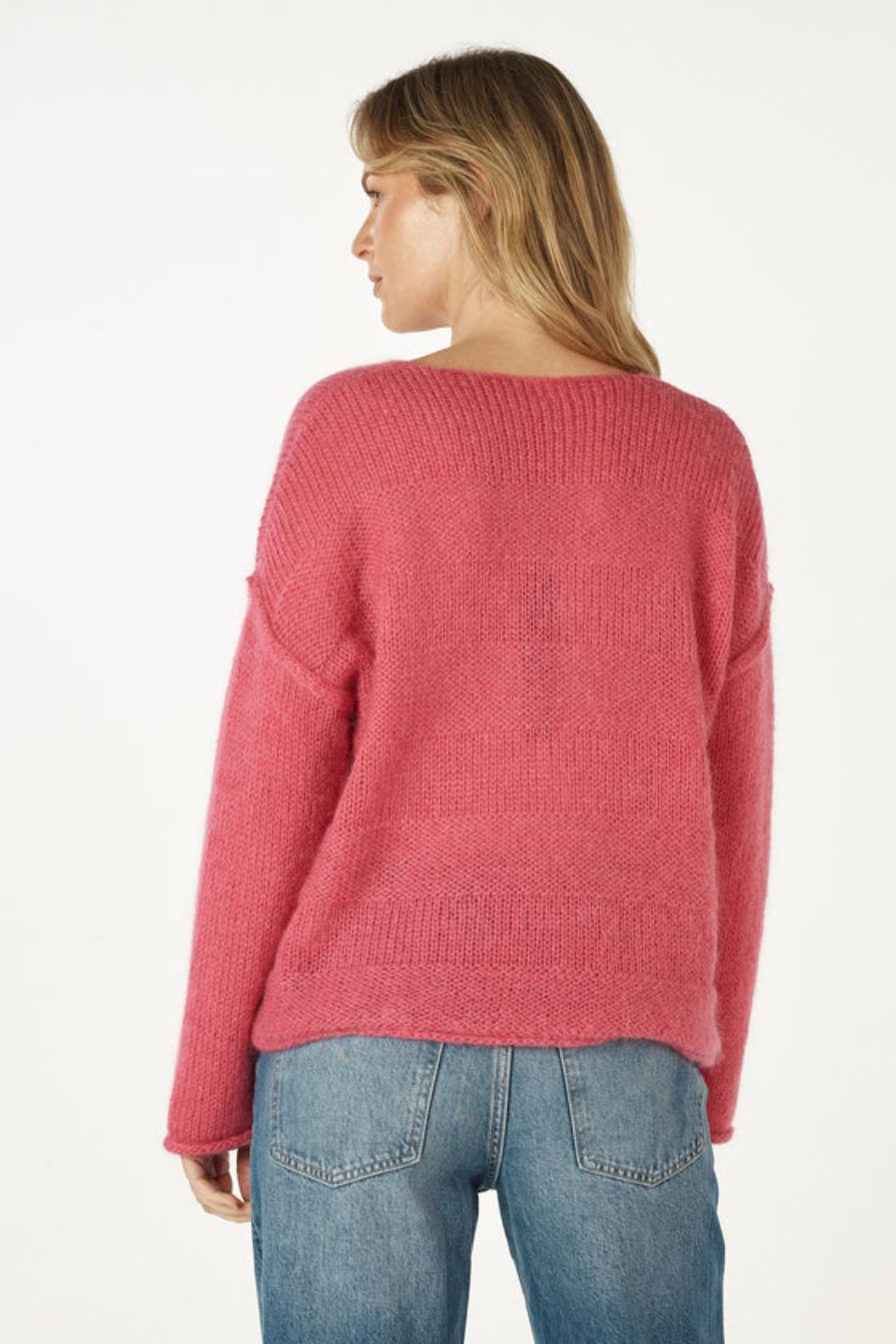 Mohair V-Neck in Rouge