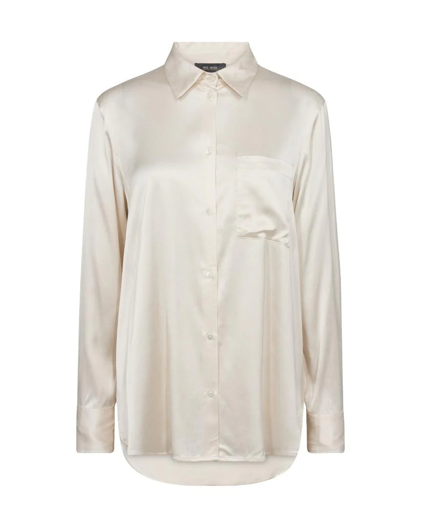 Linda Satin Shirt Ecru