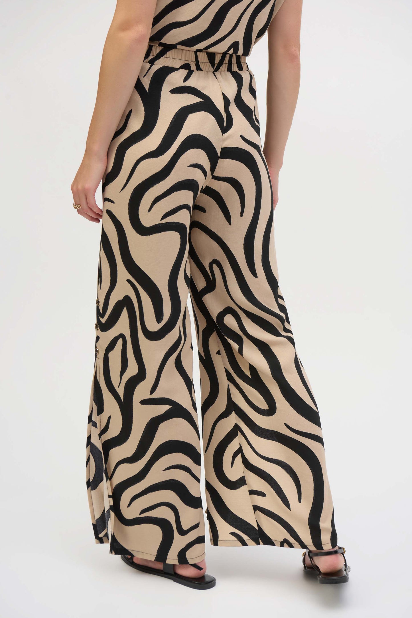Abstract Wide Leg Pant Beige/Black