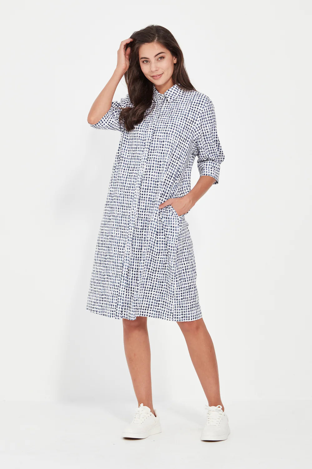 Acrobat Tile Dress Denim Print