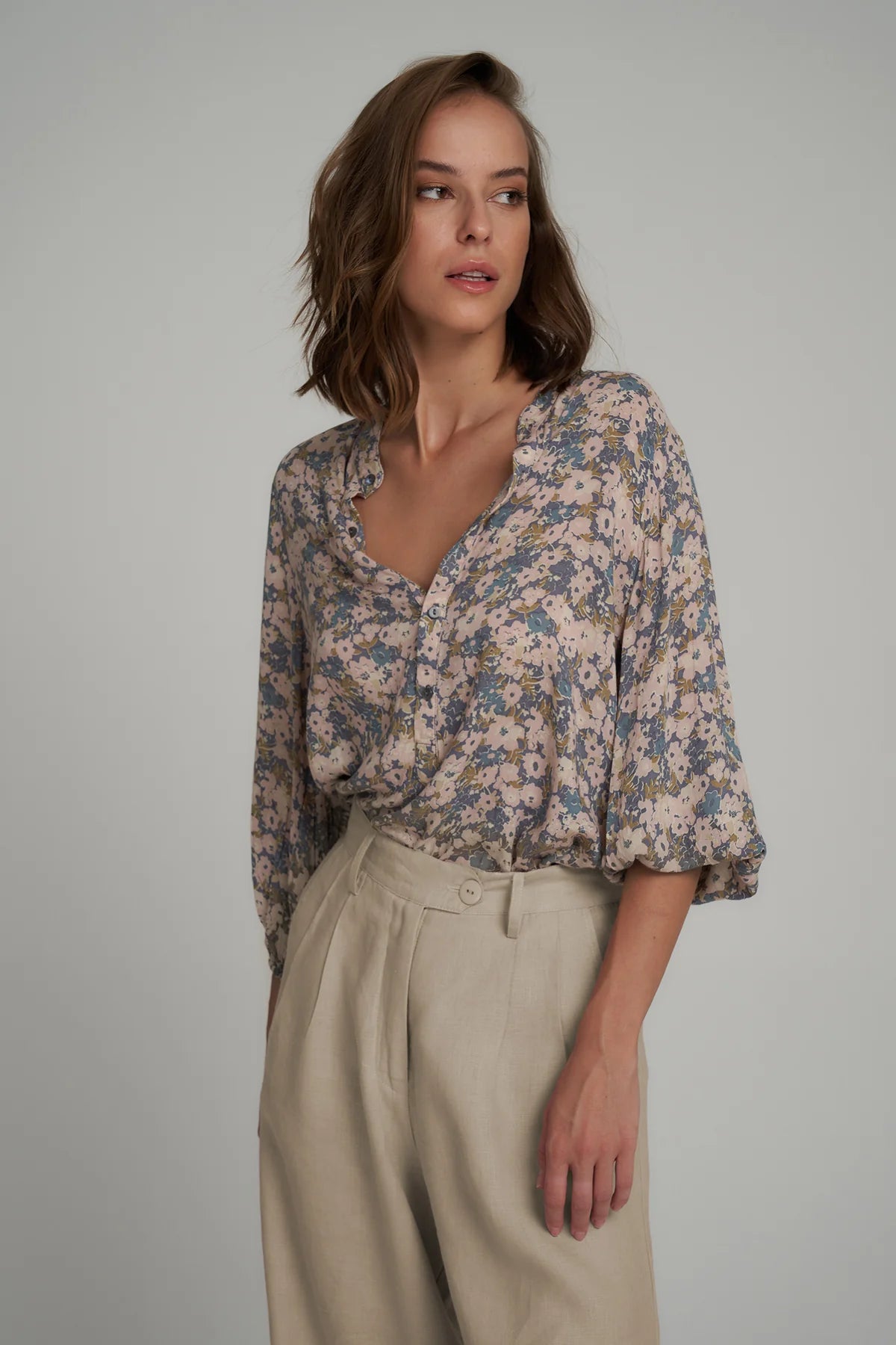 Agatha Top Floral Blue Floral S
