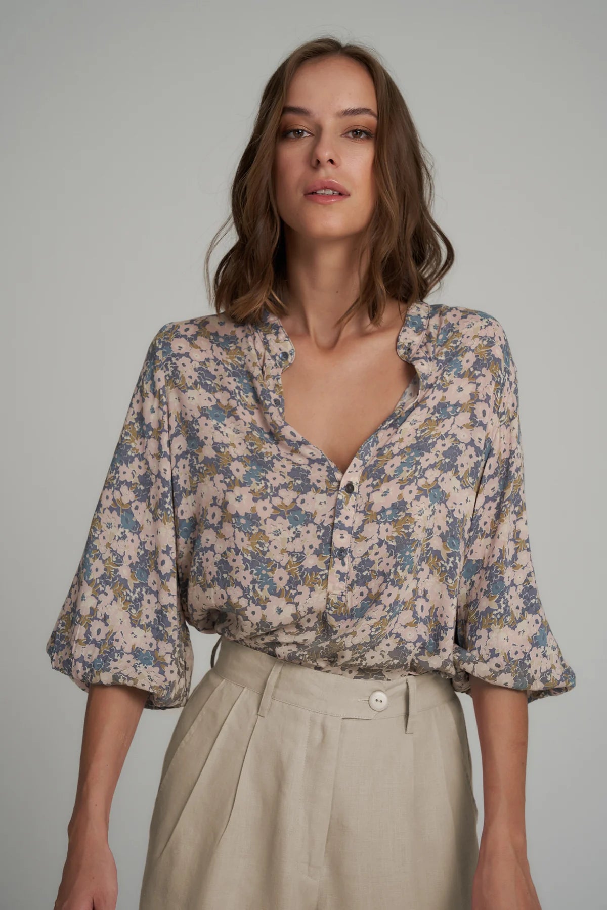 Agatha Top Floral Blue Floral S