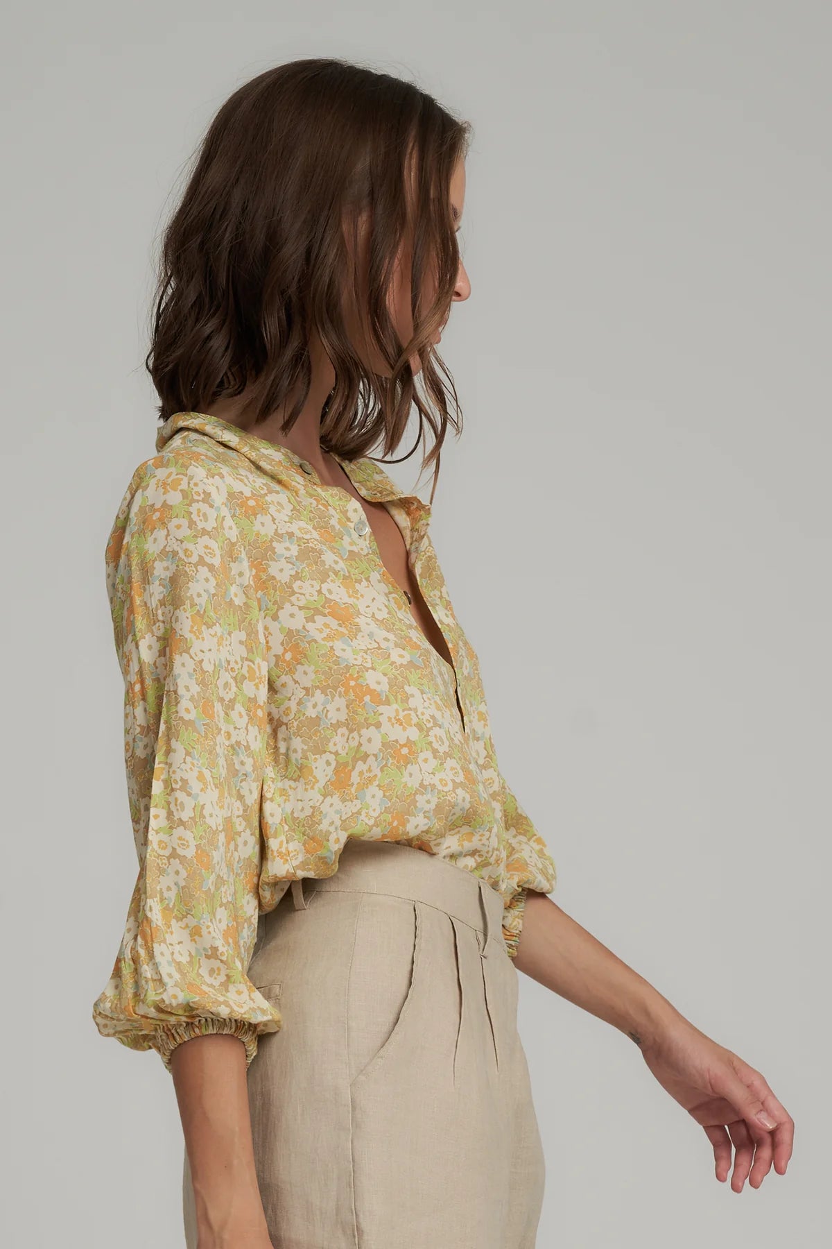 Agatha Top Floral Honey Floral Honey