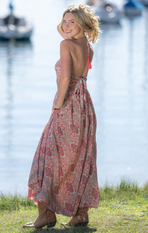 Binda Tie Halter Dress