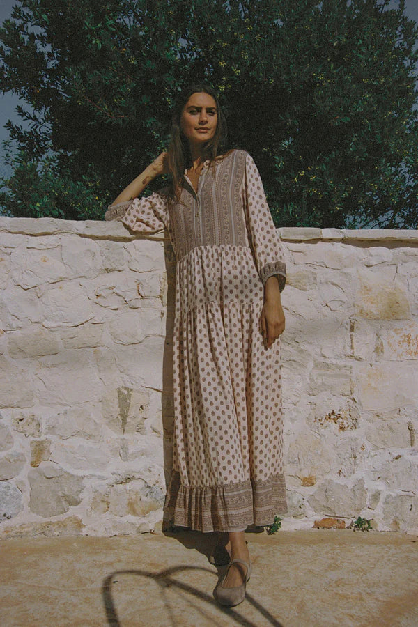 Cotswold Dress Highgrove Folk Print Pink