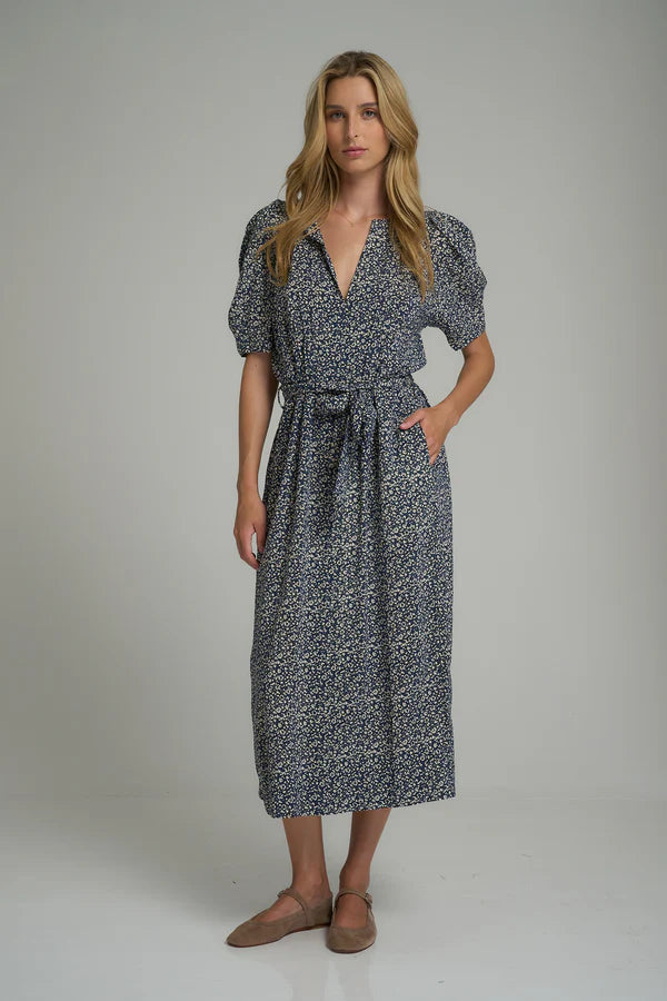 Devon Wrap Dress Floral Navy