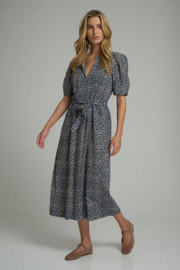 Devon Wrap Dress Floral Navy