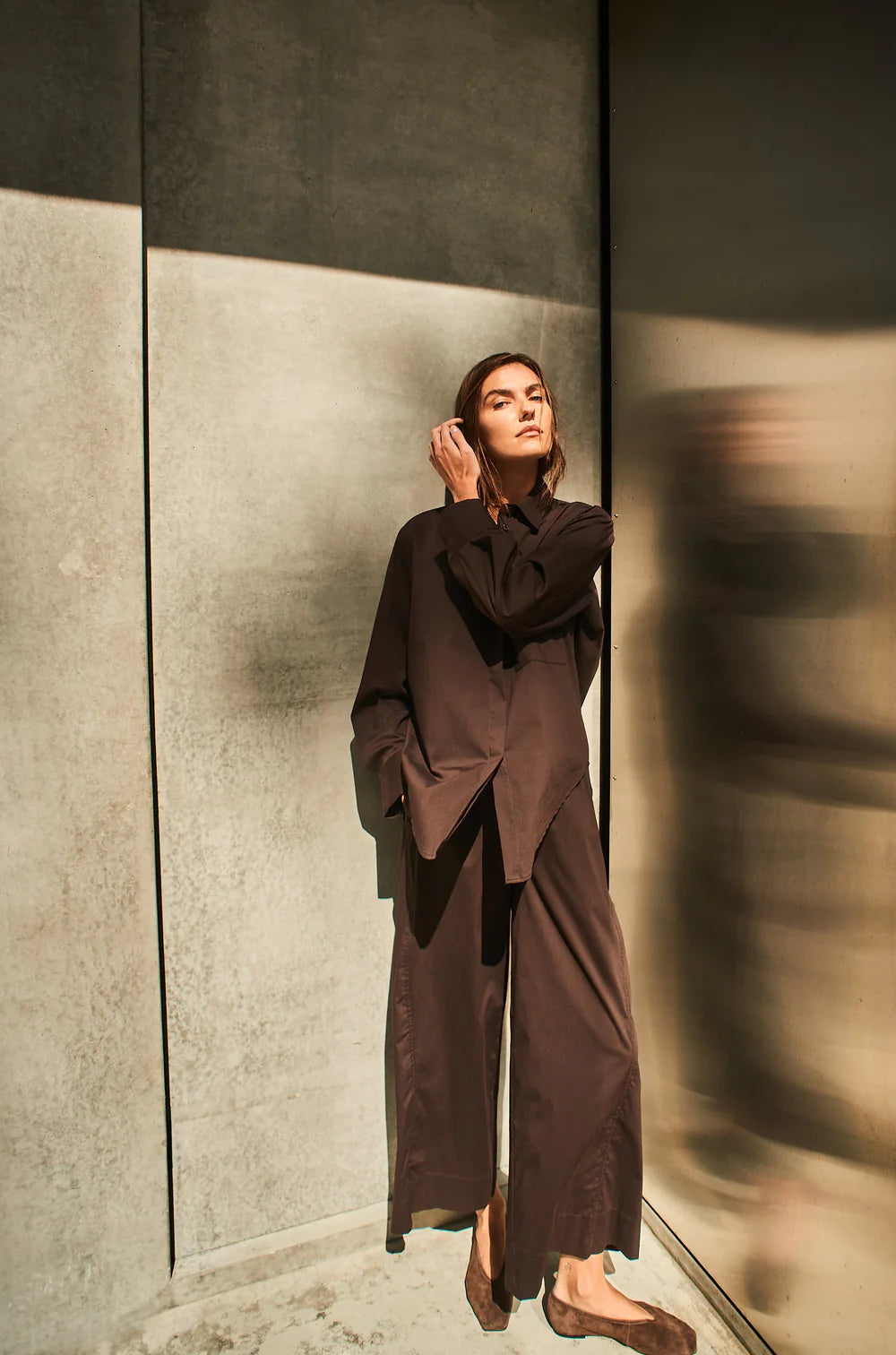 Wide Cross Pant Fudge