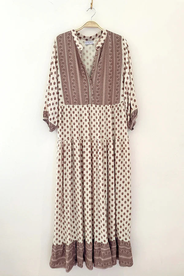 Cotswold Dress Highgrove Folk Print Pink