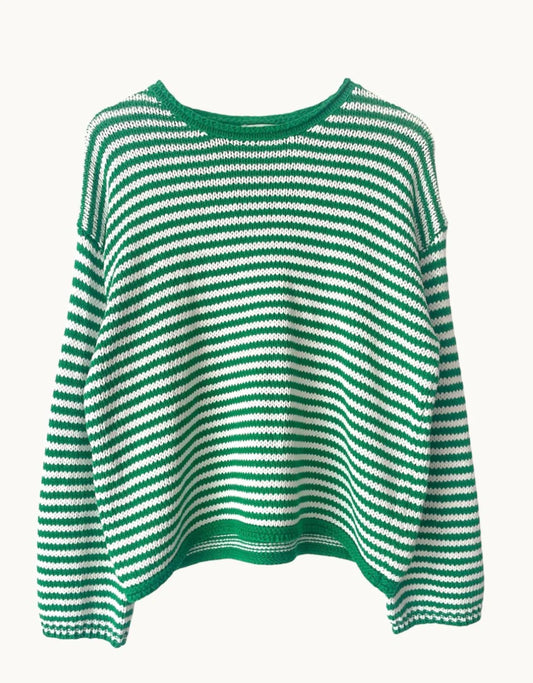 Seaside Sweater Green Stripe