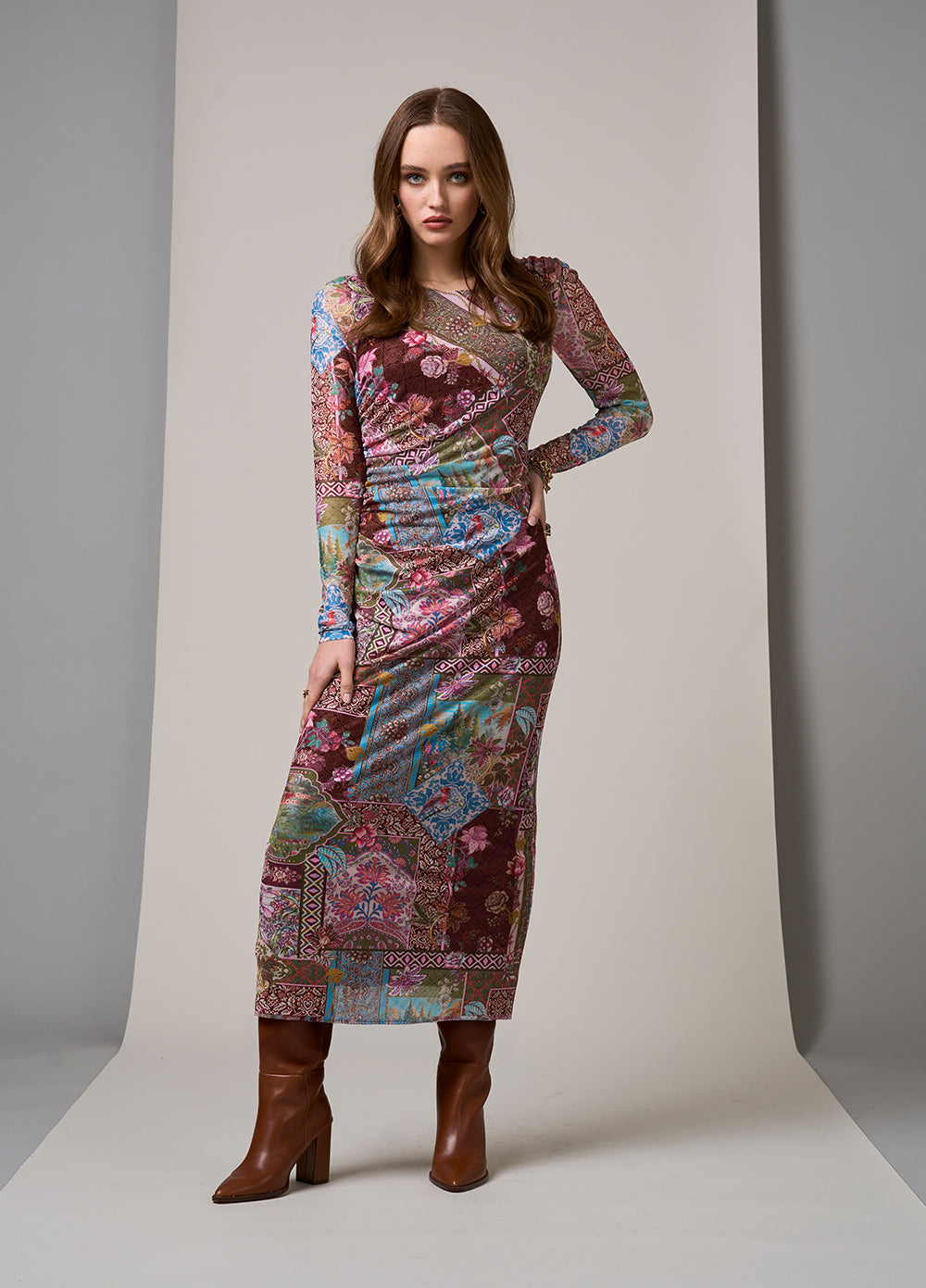 Countess Mesh Dress - Port Multi