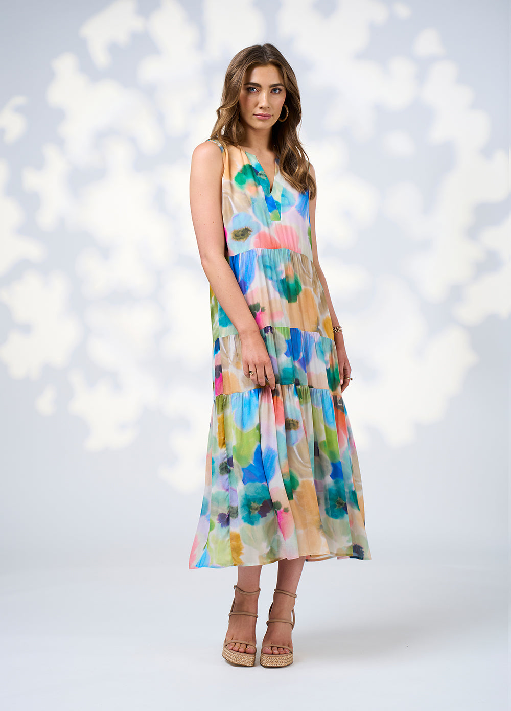 Free Spirit Tie Midi Dress Multi