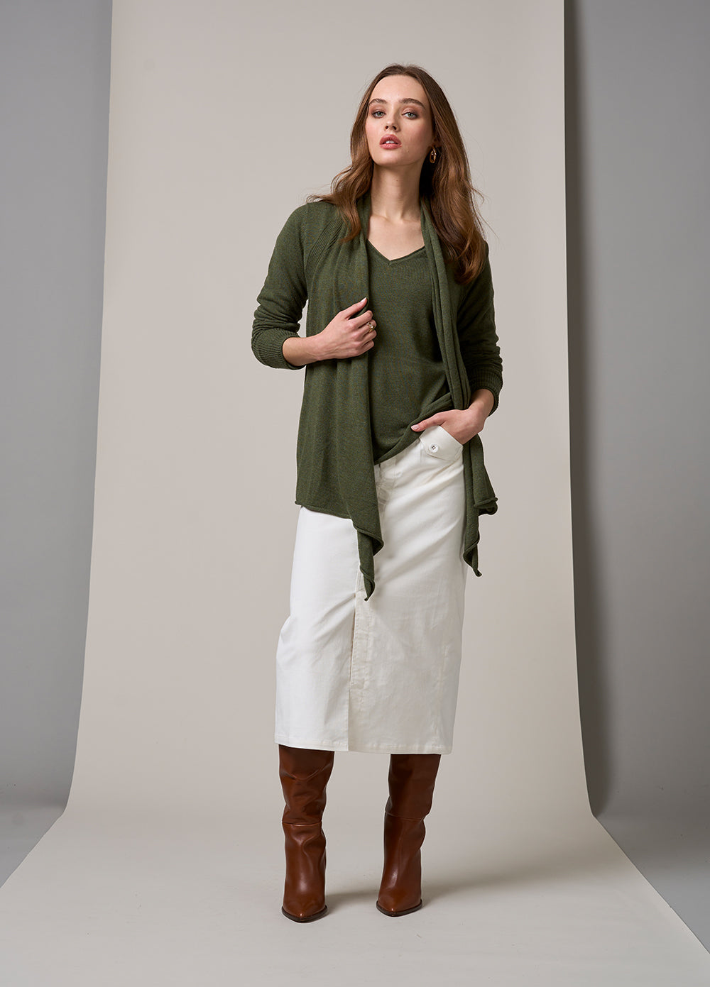 Vivi Cardigan - Soft Olive