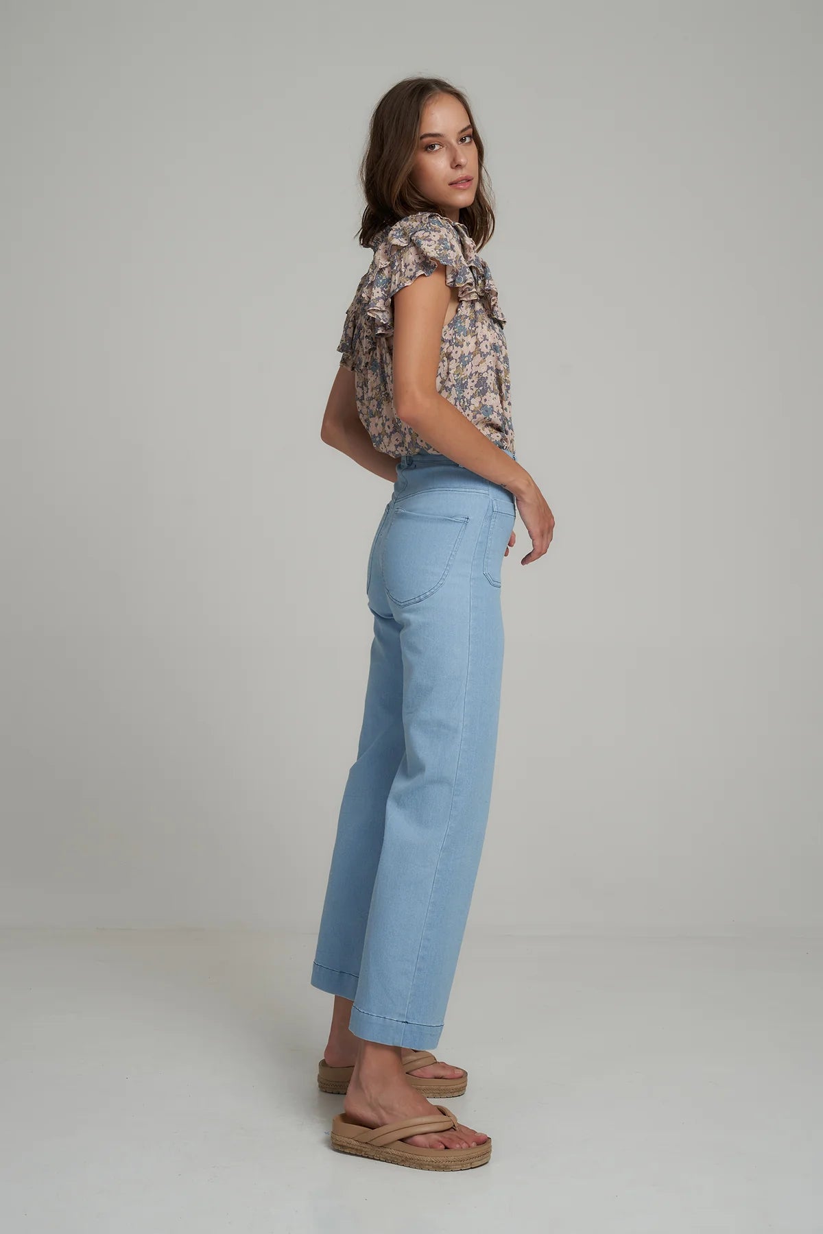 Lamu Top Floral Blue Floral S