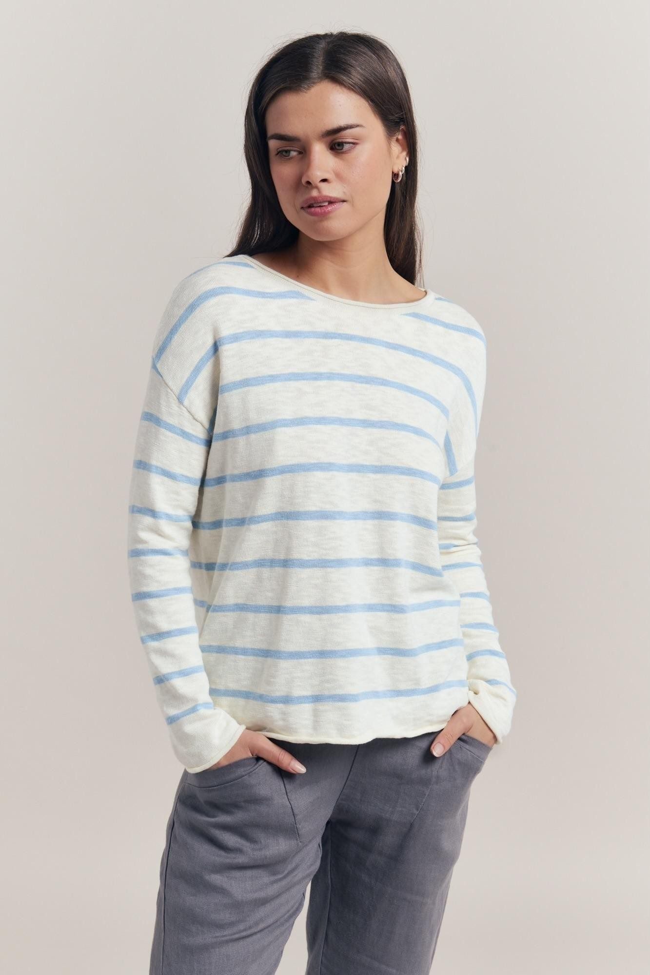 LL Minnie Top Milk/Blue
