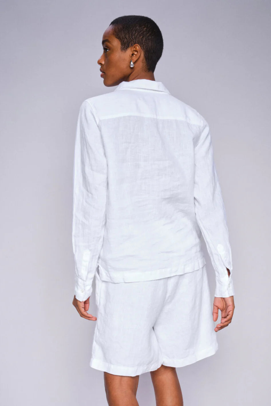 Enna Linen Pocket Blouse White