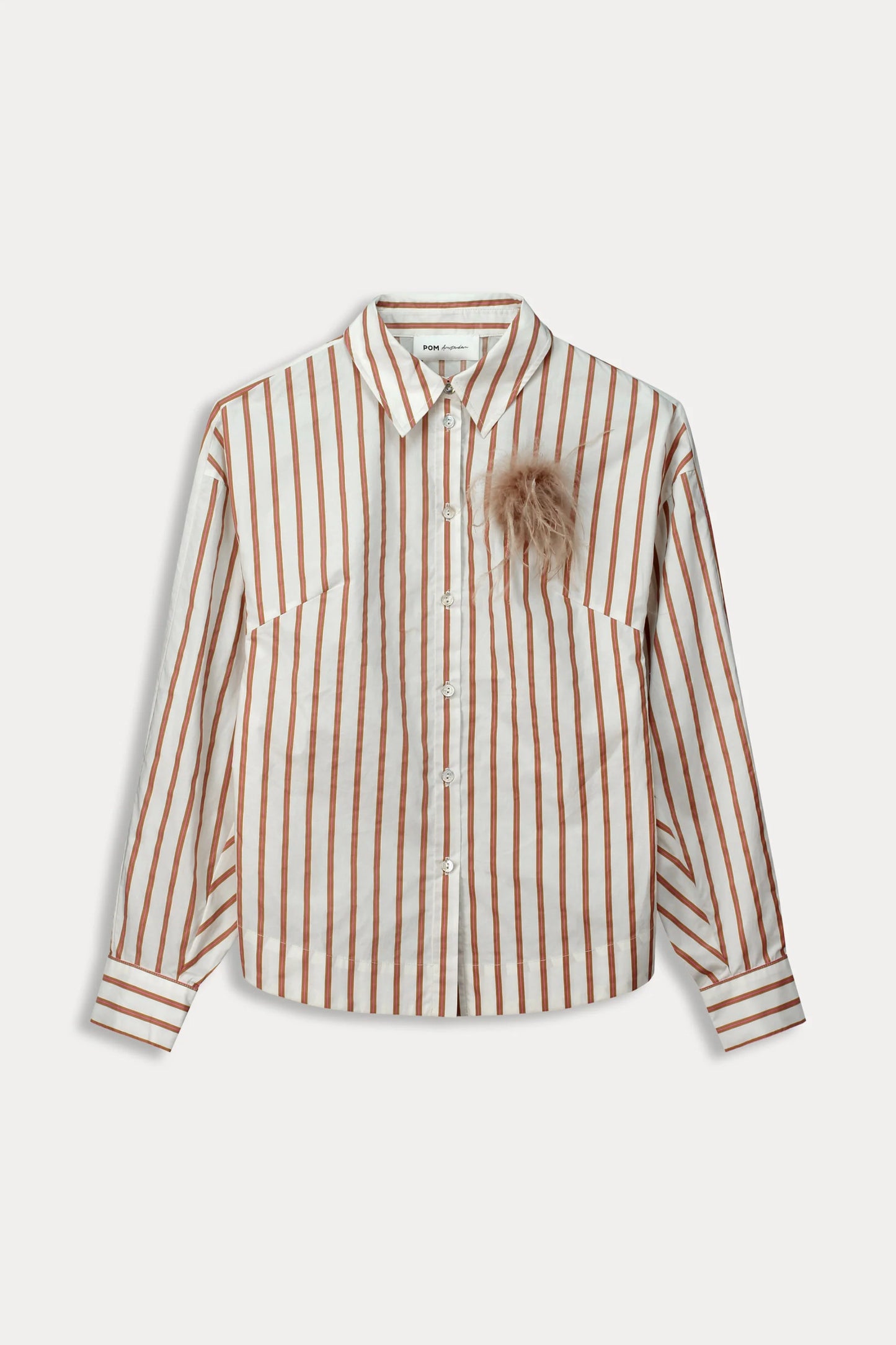 Striped Poplin Blouse Cloudy White
