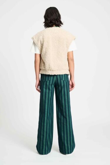 Teddy Baseball Ecru Gilet