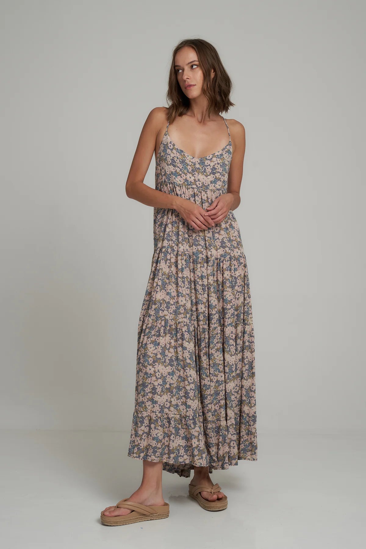 H&m floral 2025 long dress