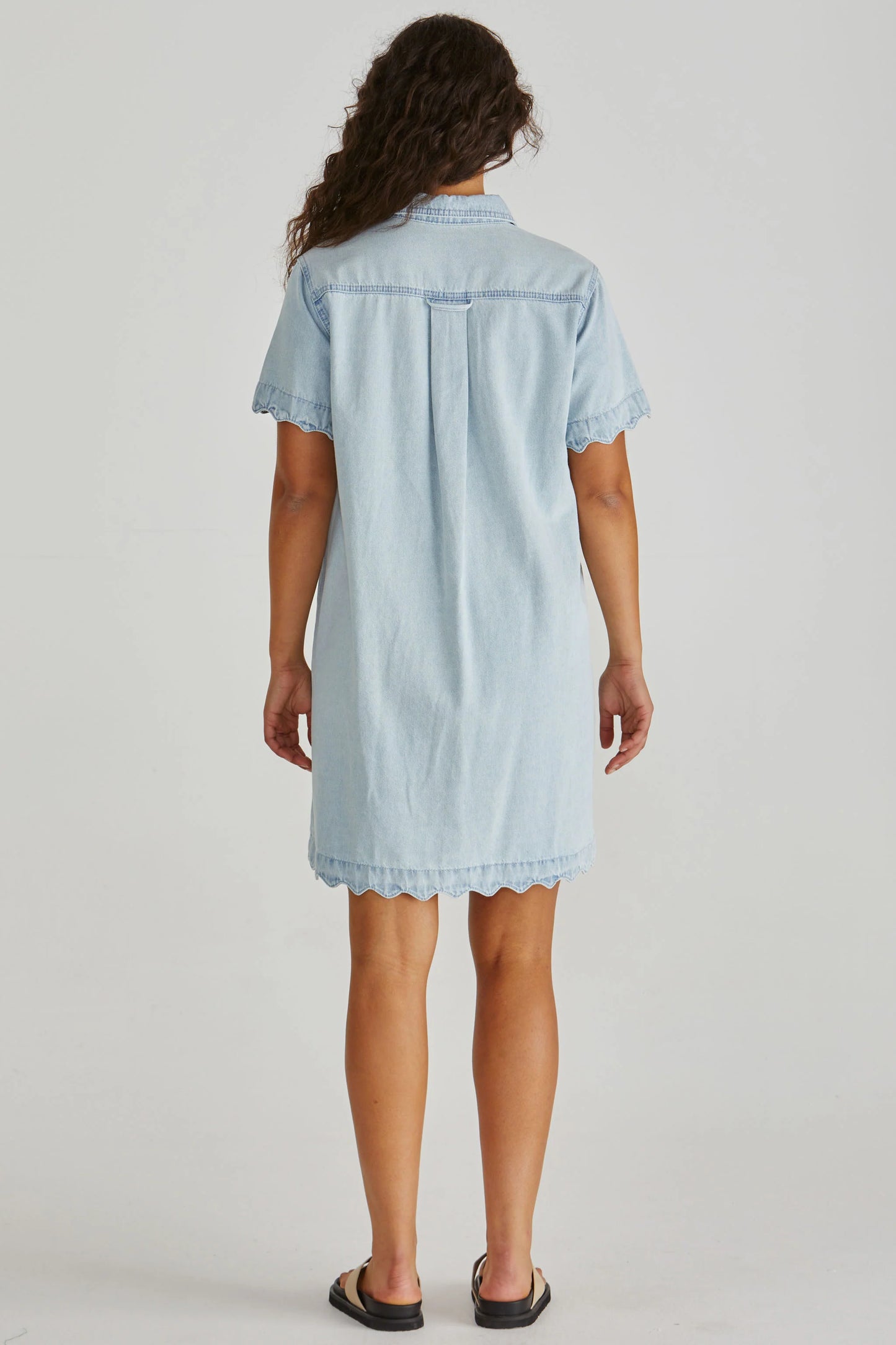 Vale Scalloped Denim Dress