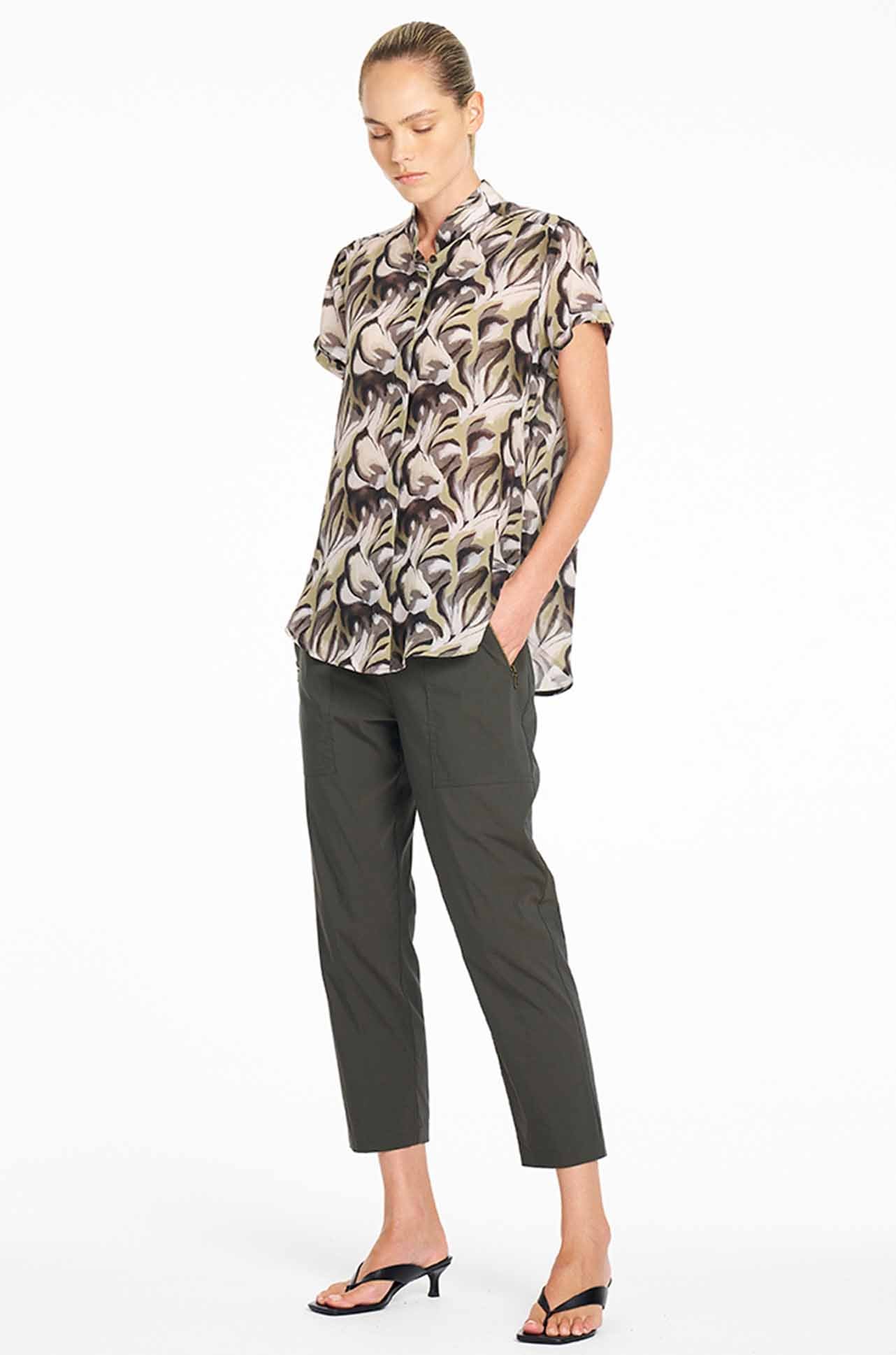 Zip Tapered Pant Microprene Bark