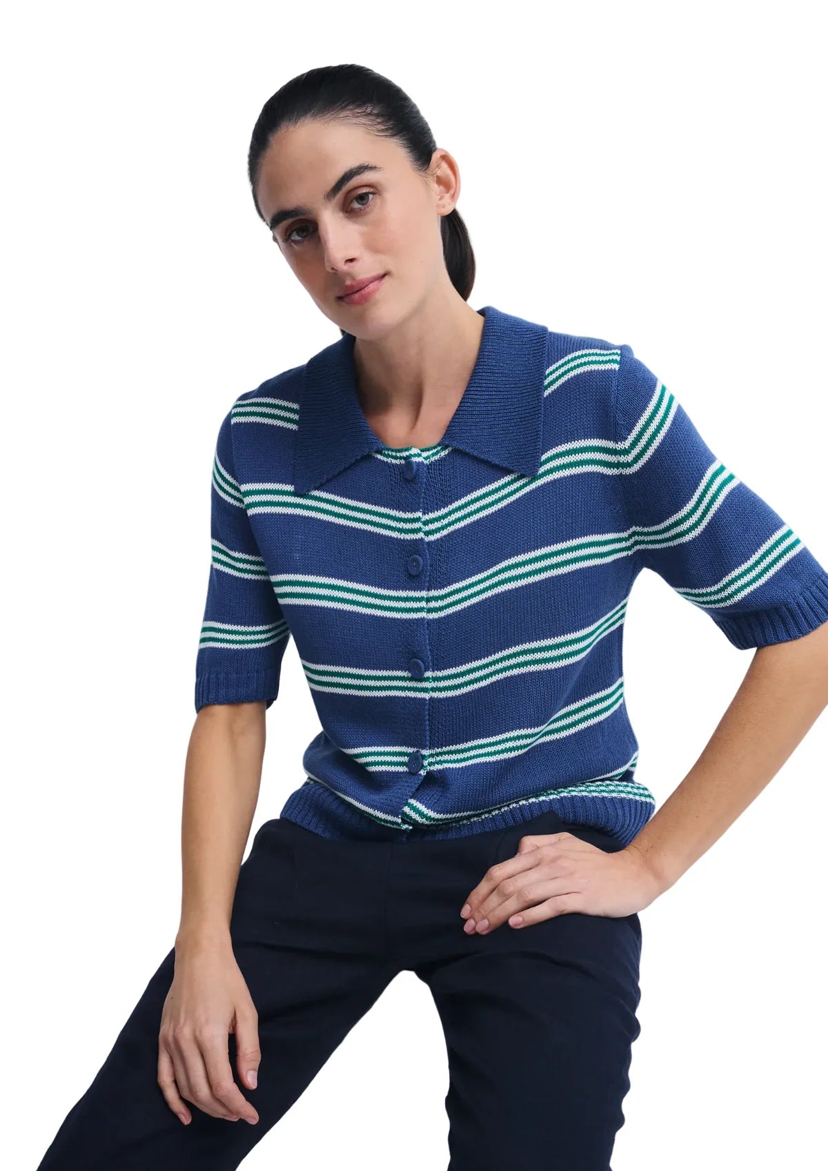 Stripe Button Top Stripe