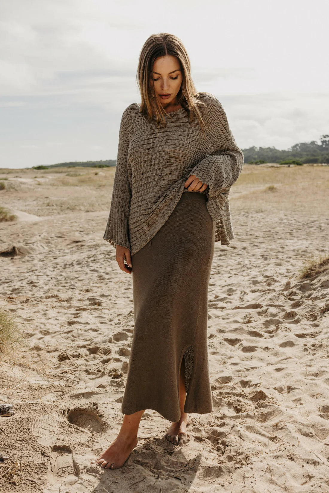 Retreat Cotton Twist Skirt Khaki Olive