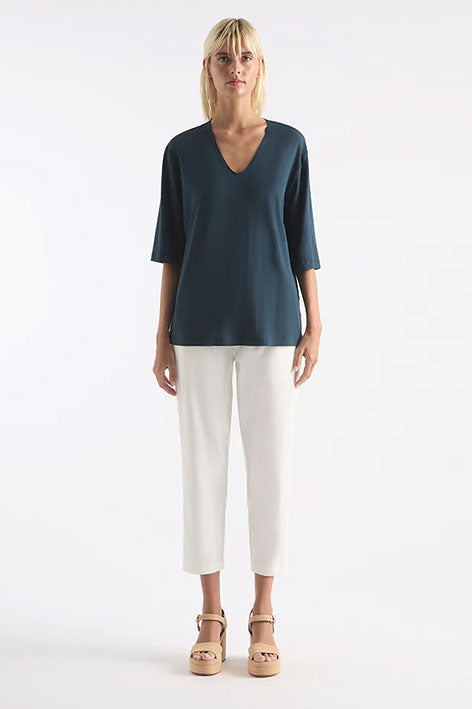 V Stretch Plaza Top Midnight