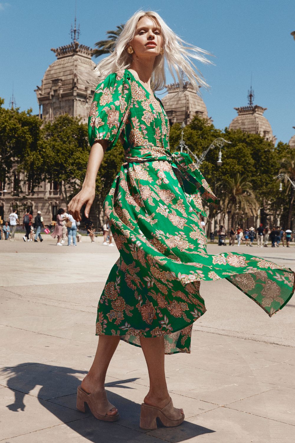 Ebb Dress Kgari Palm Green
