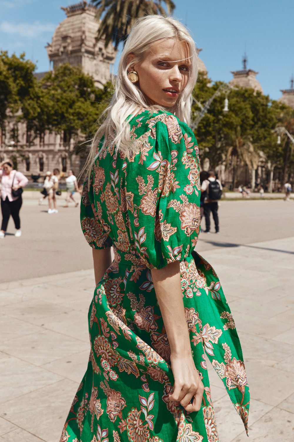 Ebb Dress Kgari Palm Green