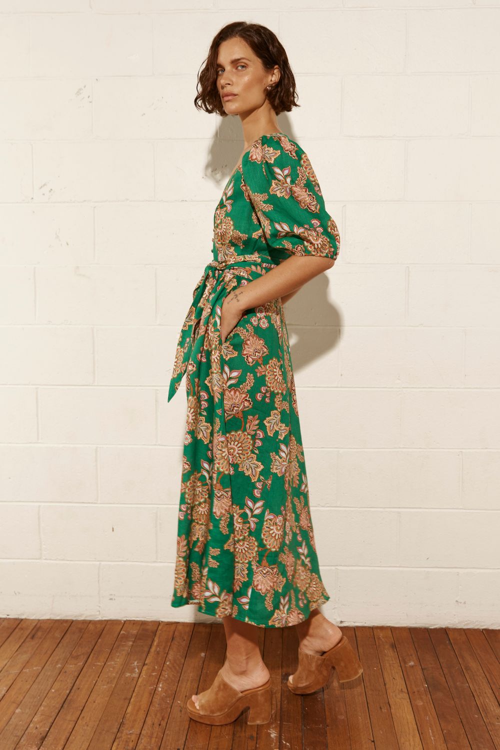 Ebb Dress Kgari Palm Green