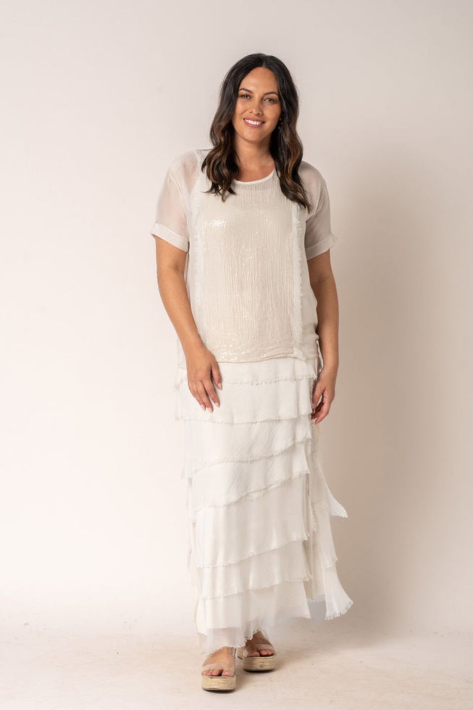 Milla Silk Top in Latte