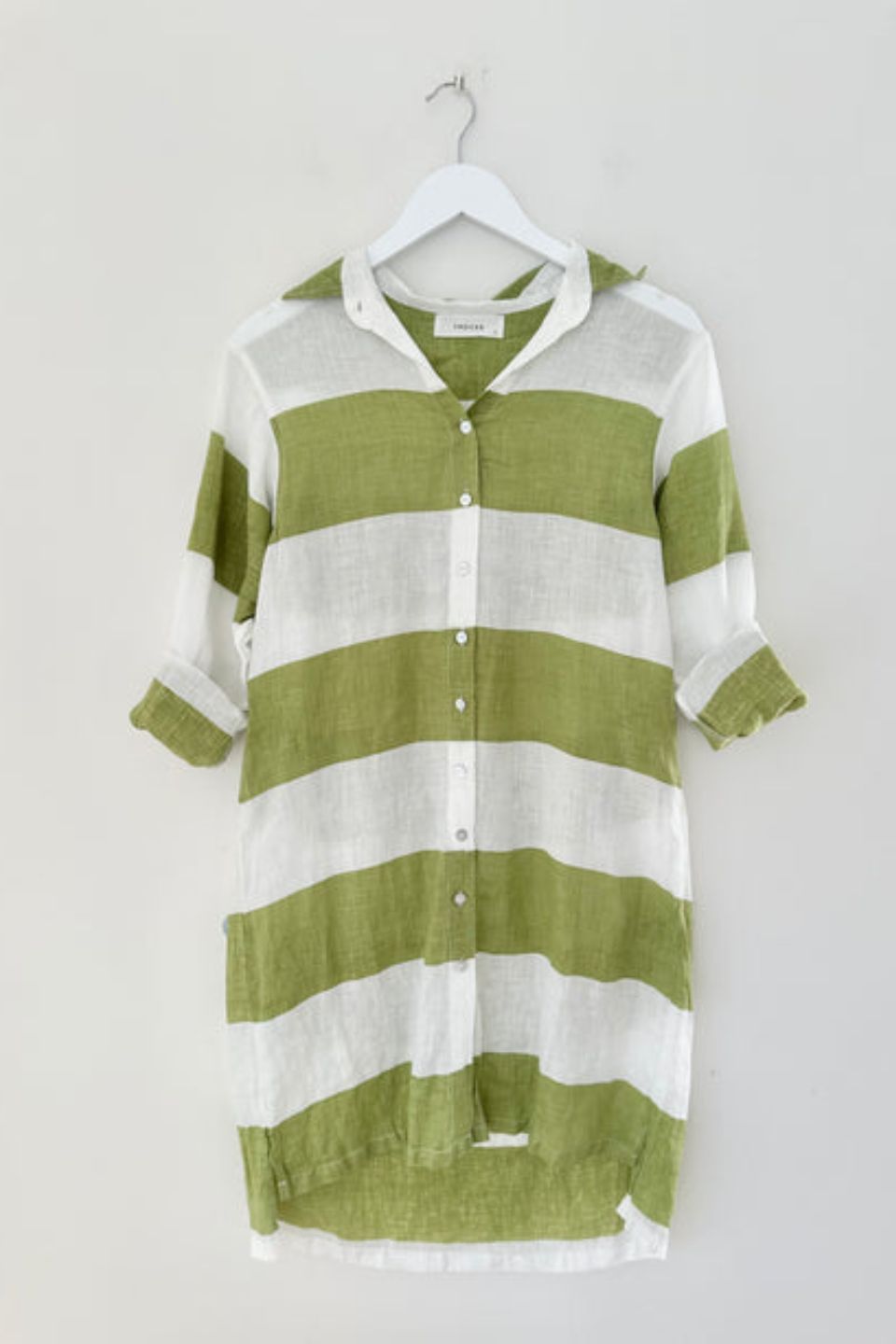 Beach Linen Dress Avo Stripes