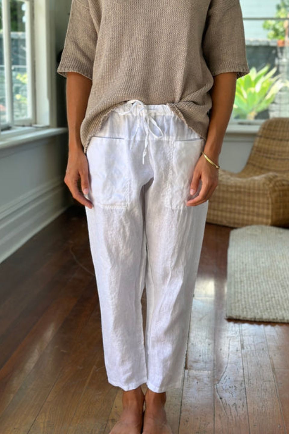 Jessie Pant Linen White
